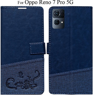 MYSHANZ Flip Cover for Oppo Reno 7 pro 5G(Blue, Magnetic Case)