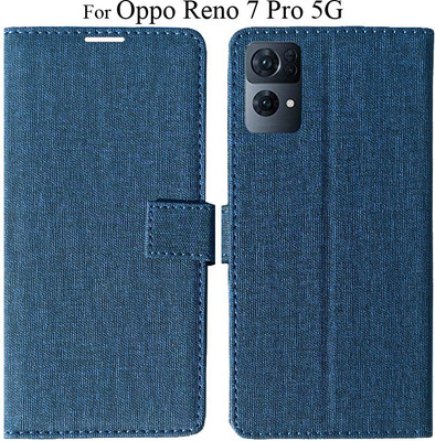 MYSHANZ Flip Cover for Oppo Reno 7 pro 5G(Blue, Magnetic Case)