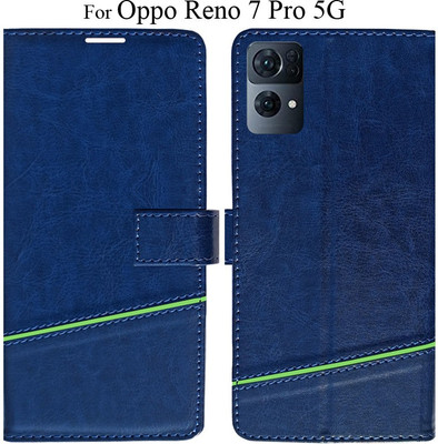 MYSHANZ Flip Cover for Oppo Reno 7 pro 5G(Blue, Magnetic Case)