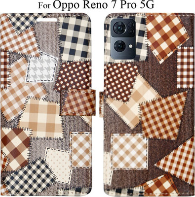 MYSHANZ Flip Cover for Oppo Reno 7 pro 5G(Brown, Magnetic Case)