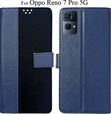 MYSHANZ Flip Cover for Oppo Reno 7 pro 5G(Black, Blue, Magnetic Case)