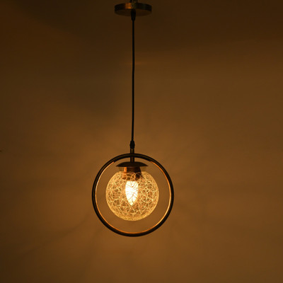 1st Time Ceiling Light Hand Decorated Glass Shade, With All Fitting & Fixture Set of 1 Pendants Ceiling Lamp(Clear)