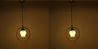 1st Time Ceiling Light Hand Decorated Glass Shade, With All Fitting & Fixture Set of 2 Pendant Lamp Ceiling Lamp(White)
