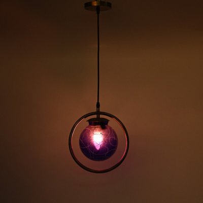1st Time Ceiling Light Hand Decorated Glass Shade, With All Fitting & Fixture Set of 1 Pendants Ceiling Lamp(Blue)