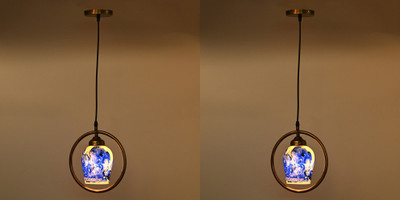 Somil Home Indoor Decorative Ceiling Light/Lamp For Decoration- A134 Pendant Lamp Ceiling Lamp(Blue, Gold)