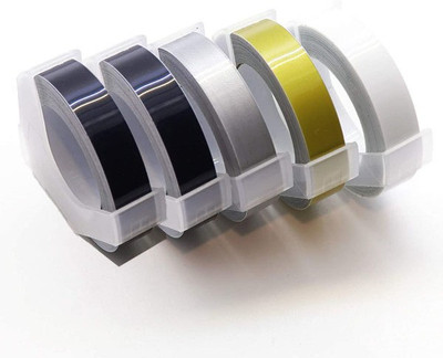 MOTEX Single Side Embossing Tape (Manual)(Set of 5, Black/Silver/Gold/Transparent)
