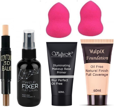 VULPIX MAKEUP 3D BALM STICK WITH ALL GLAMOROUS GLOW SKIN FACE MAKEUP COMBO(6 Items in the set)