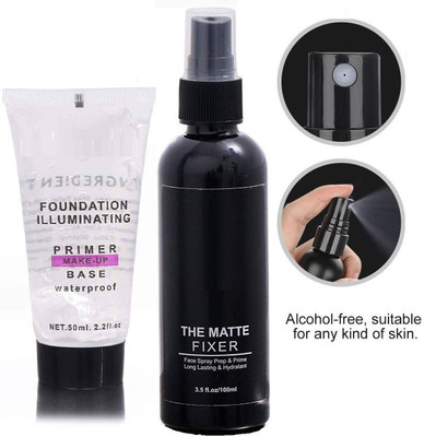 Latixmat LONG LASTING BEST FACE PRIMER WITH MATTE FINISH MAKEUP FIXER SPRAY Primer  - 100 ml(TRANSPARENT)