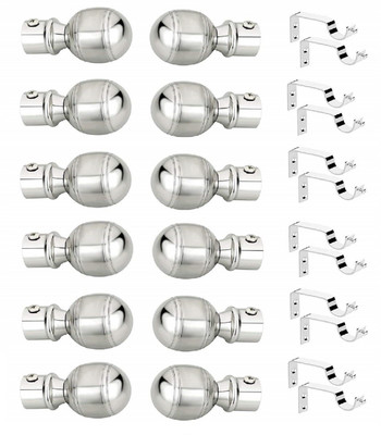 LEEZEN Architectural Hardware Silver Rod Rail Bracket Metal(Pack of 12)