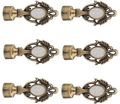 Ferio Gold Curtain Knobs Metal(Pack of 6)