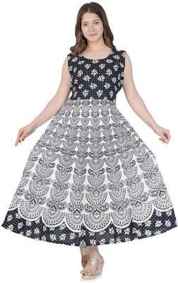 JAIPUR PRINTS Anarkali Gown(Black)