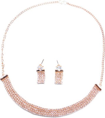 Stop Shop Brass Rose Gold Jewellery Set(Pack of 1)