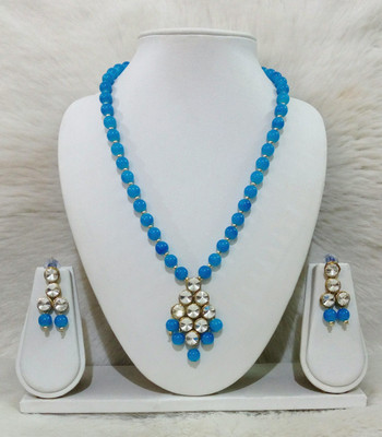 JN Handicraft Alloy Copper Blue Jewellery Set(Pack of 1)
