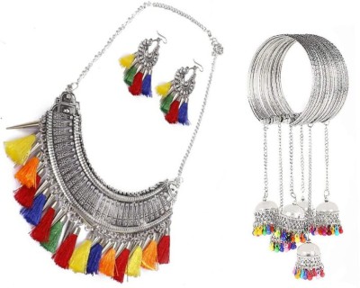 SGM Oxidised Silver Multicolor Jewellery Set(Pack of 1)