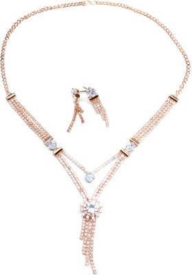 Stop Shop Brass Rose Gold Jewellery Set(Pack of 1)