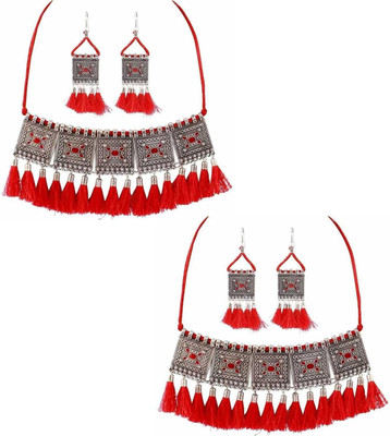Sinha Creation Alloy Red Jewellery Set(Pack of 1)