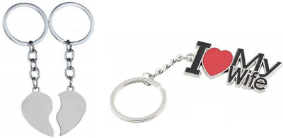 Peacock Mundkar MagneticHeart-Wife-combo Key Chain