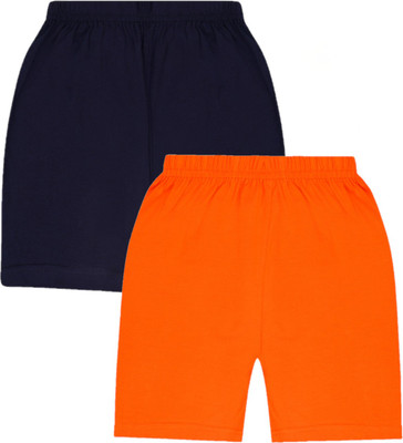 Biffy and Luffy Short For Boys Casual Solid Cotton Blend(Orange, Pack of 2)
