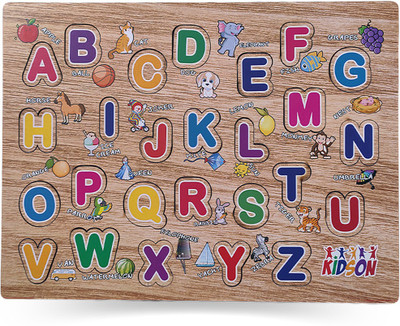 GREEN WAY Wooden Capital Alphabets Letters Learning Educational Puzzle Toy for Kids.(27 Pieces)