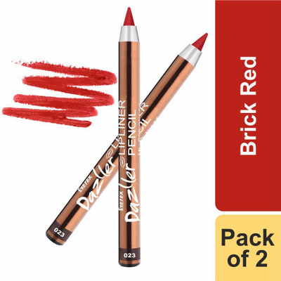 Eyetex Dazller Lipliner Pencil (With Built-In Sharpener), Matte Finish - 023 (Brick Red)(023 - Brick Red)
