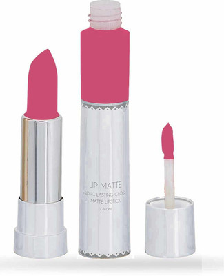 MYEONG 2 IN 1 MATTE FINISH KISS PROOF LIQUID & CRAYON LIPSTICK(coral, 8 g)