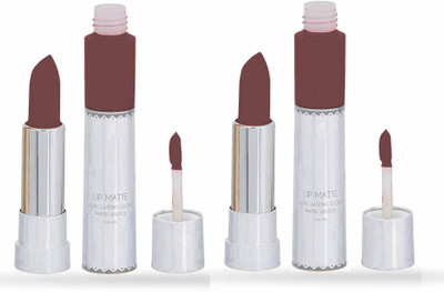 MYEONG Velvet Matte liquid Lipstick and Matte Lip gloss Makeup Lipstick pack of two(mahroon, 16 g)