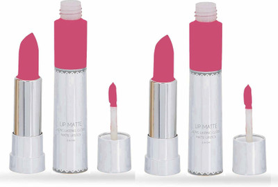 MYEONG pack of two Lip Matte 2 IN 1 Long Lasting Matte & Gloss Lipstick(coral, 16 g)