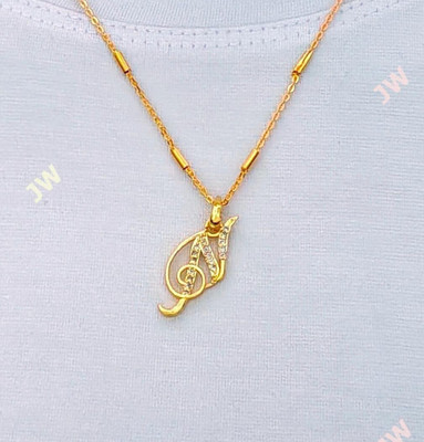 RADHE ENTERPRISE designer and stylish N letter alloy Diamond Gold-plated Plated Alloy Chain