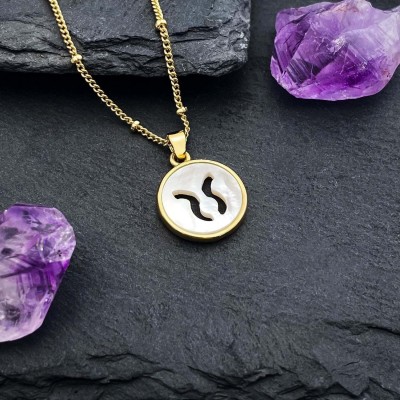 SUKAI JEWELS Taurus Zodiac Sign Charm Pendant Necklace Chain for Women and Girls Gold-plated Cubic Zirconia Alloy, Brass Pendant Set