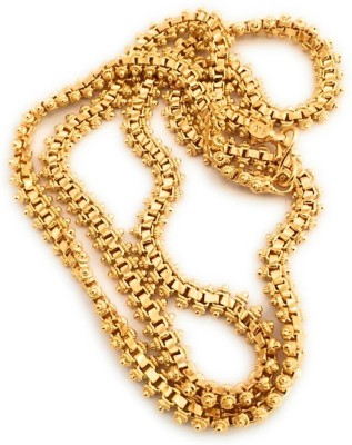 Hanaa Gold Micro Plated Daily Use Simple Chain Jewellery for Women & Girls 24 Inches Gold-plated Plated Copper Chain