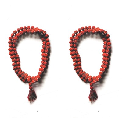 Aastik E Store Rudraksha Mala Set Of 2pcs (Bead Size 8mm) (108+1 Beads) Wood Chain