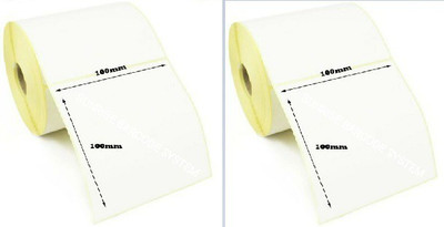 Solitaire Solitaire 100x100MM Chromo/Paper Label,1 UP, Pack Of 2, 1 roll self Paper Label(White)