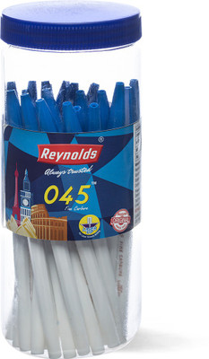 Reynolds 045 Carbure Blue Pen Jar Ball Pen(Pack of 25, Blue)