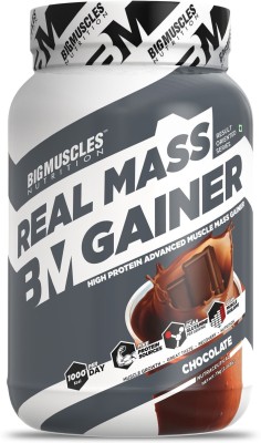 BIGMUSCLES NUTRITION Real Mass Gainer Weight Gainers/Mass Gainers(1 kg, Chocolate)