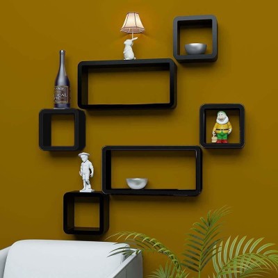 Heavenart Wooden Wall Shelf(Number of Shelves - 6)