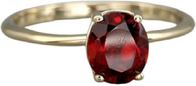 KUNDLI GEMS Copper Garnet Gold Plated Ring