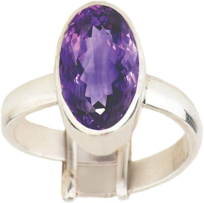 Senroar Crystal Amethyst Silver Plated Ring