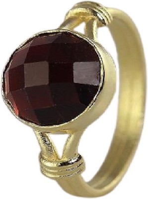 KUNDLI GEMS Garnet stone ring Natural Gomed certified stone unheated & untreated Astrological Purpose for Men & women Stone Garnet Gold Plated Ring