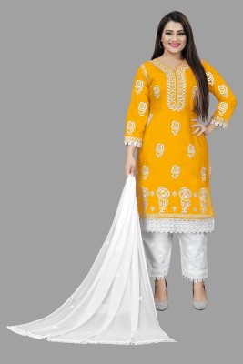 RK Creation Embroidered Kurta, Trouser/Pant & Dupatta Set