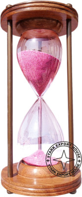 Stark Export House Brass & Wood Sand Timer Hour Glass Sand glass Clock 9 inch Best for Gift Item Sand Clock