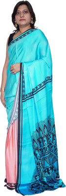 LSD Floral Print Daily Wear Satin Saree(Multicolor)