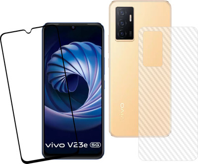 Vatsin Front and Back Tempered Glass for ViVO V23e 5G, ViVO V23e 5G (Back Carbon Fiber)(Pack of 2)