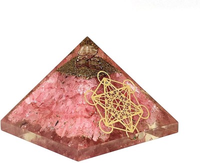 Sawcart Rose Quartz Orgone Pyramid with Metatron Grid for Positive Energy (70-75mm) Decorative Showpiece  -  7 cm(Stone, Crystal, Stone, Pink)