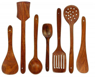 Titzone Wooden Serving Spoon Set(Pack of 7)
