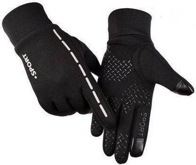 Aadikart Waterproof Outdoor Gloves Athletic Touch Screen Riding Gloves(Black)