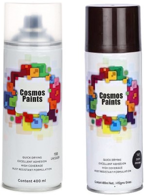 Cosmos Paints Lacquer & Deep Brown Spray Paint 800 ml(Pack of 2)