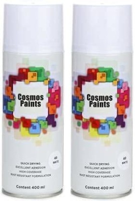 Cosmos Paints Gloss White Spray Paint 400ml (Pack of 2) Gloss White Spray Paint 800 ml(Pack of 2)