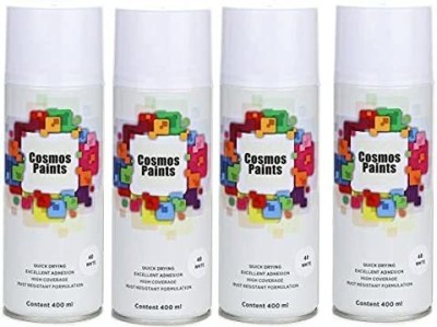 Cosmos Paints Gloss White Spray Paint 400ml (Pack of 4) Gloss White Spray Paint 1600 ml(Pack of 4)