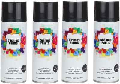 Cosmos Paints Matt Black Spray Paint 1600 ml(Pack of 4)