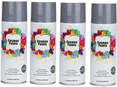 Cosmos Paints Matt Light Grey Spray Paint- 400ML (Pack of 4) Grey Spray Paint 1600 ml(Pack of 4)